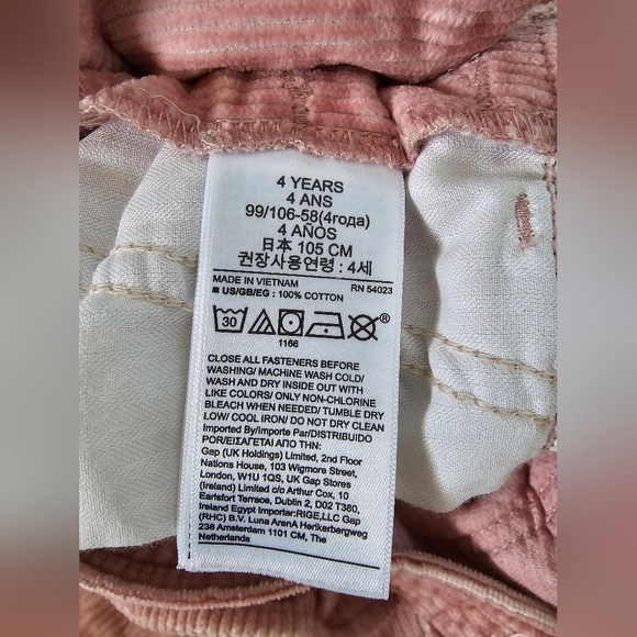 GAP Toddler Corduroy Ruffle Overall, Size 4T, Straight Leg - Picture 4 of 5